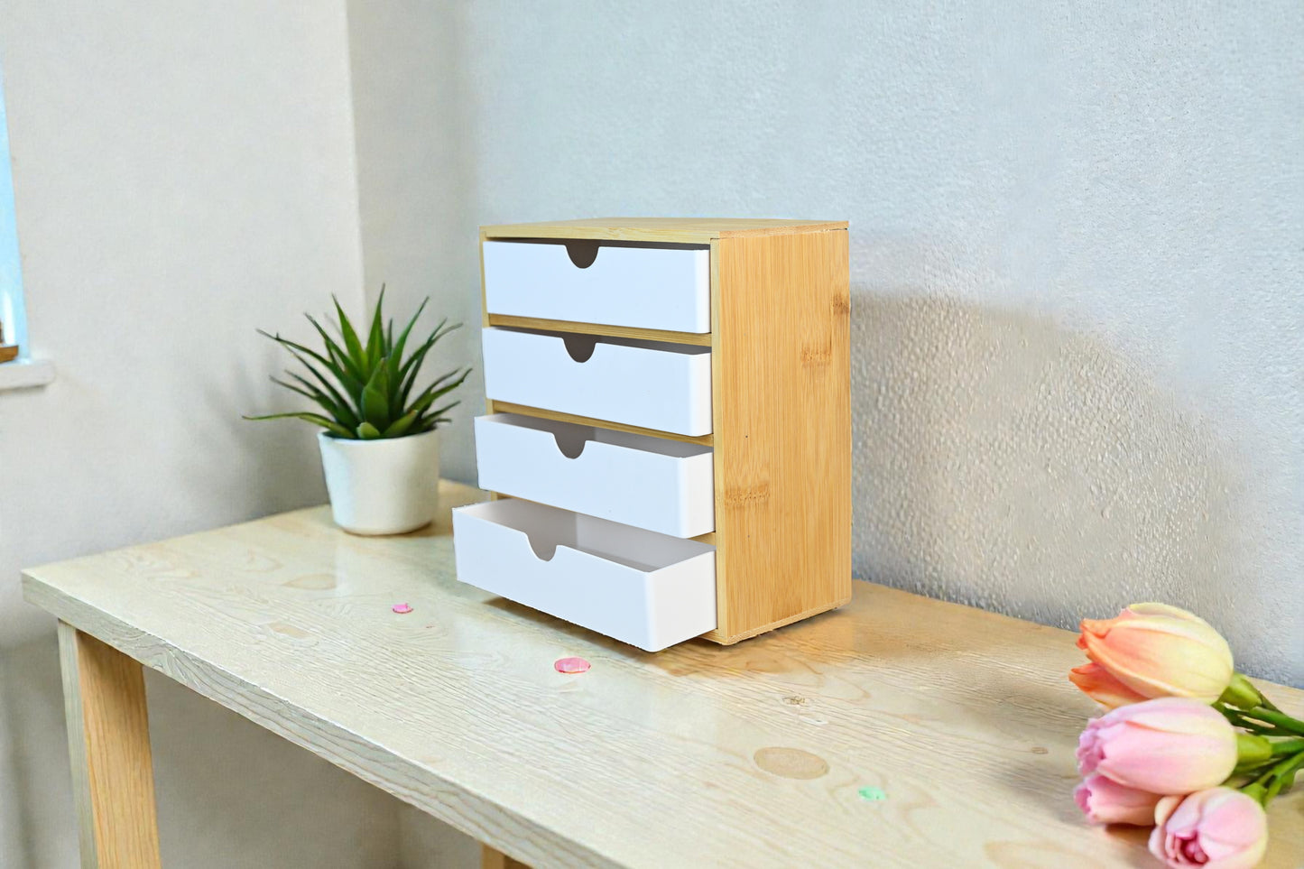 Bambu Büyük 4 Çekmeceli Düzenleyici