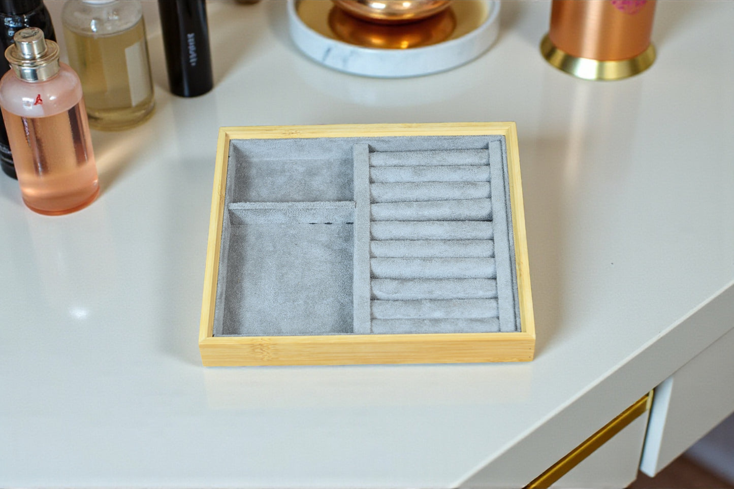 Bambu Kadife Mücevher Organizeri