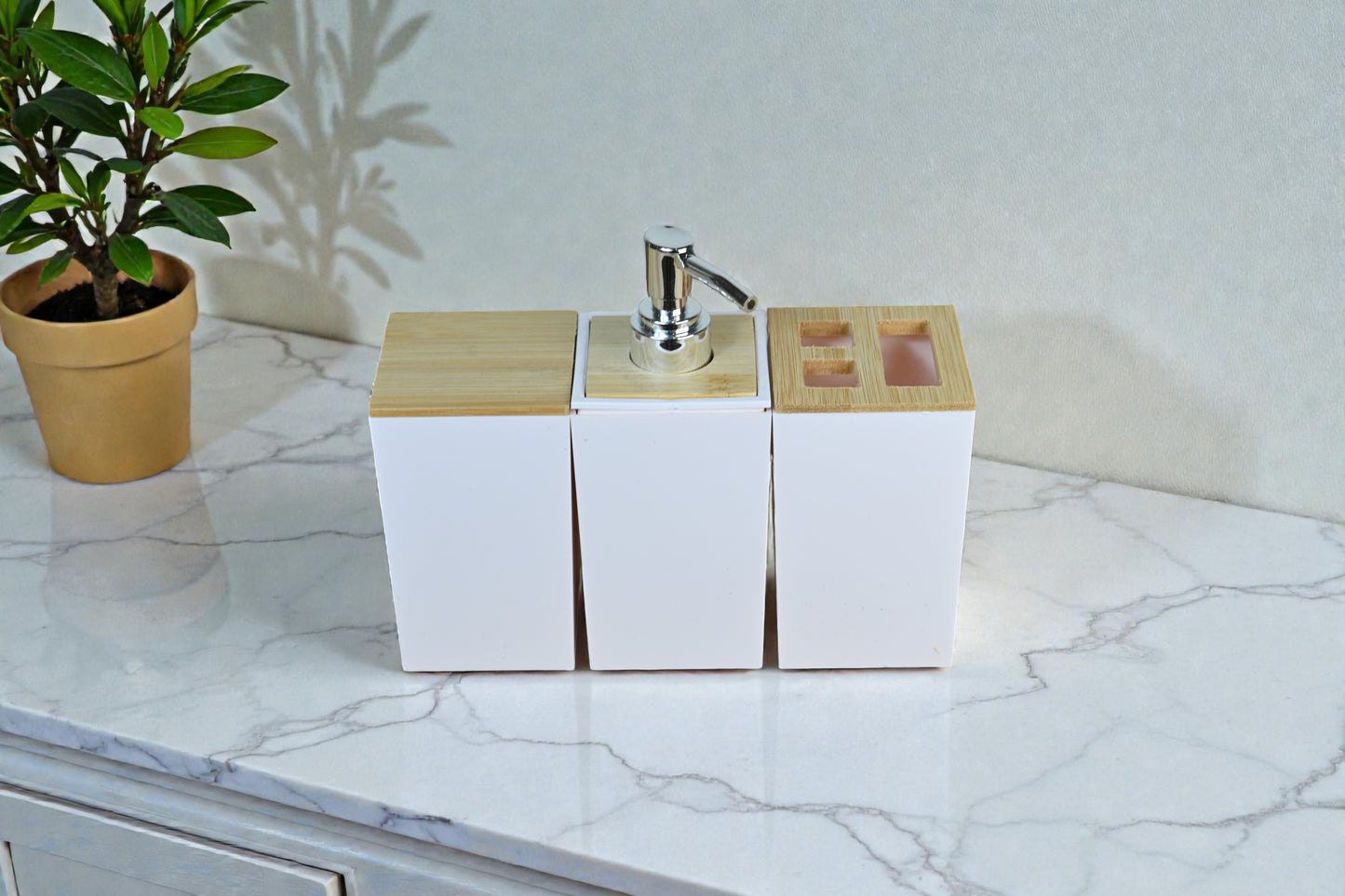 3lü Bambu Banyo Set