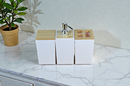 3lü Bambu Banyo Set