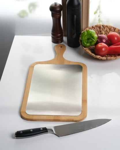 Paslanmaz Çelik Yüzeyli Bambu Kesme Tahtası – Saplı & Sapsız Modeller